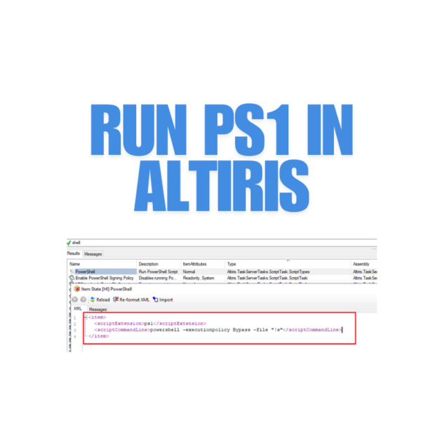 run ps1 in altiris