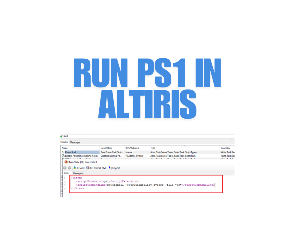 run ps1 in altiris